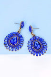 Teardrop Shape Glass Stone Dangle Earrings 