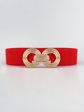 Geometric Buckle Elastic Wide Belt 