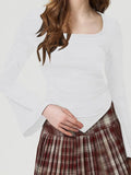 Square Neck Flare Sleeve T-Shirt 