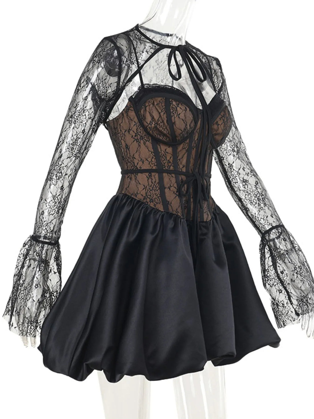 Sweetheart Neck Lace Dress and Cover Up Set Two Piece Dresses