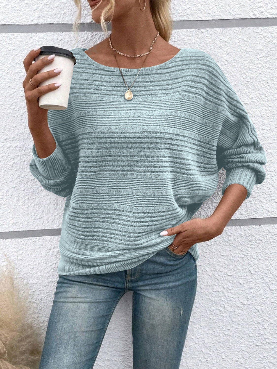 Full Size Round Neck Long Sleeve Top 