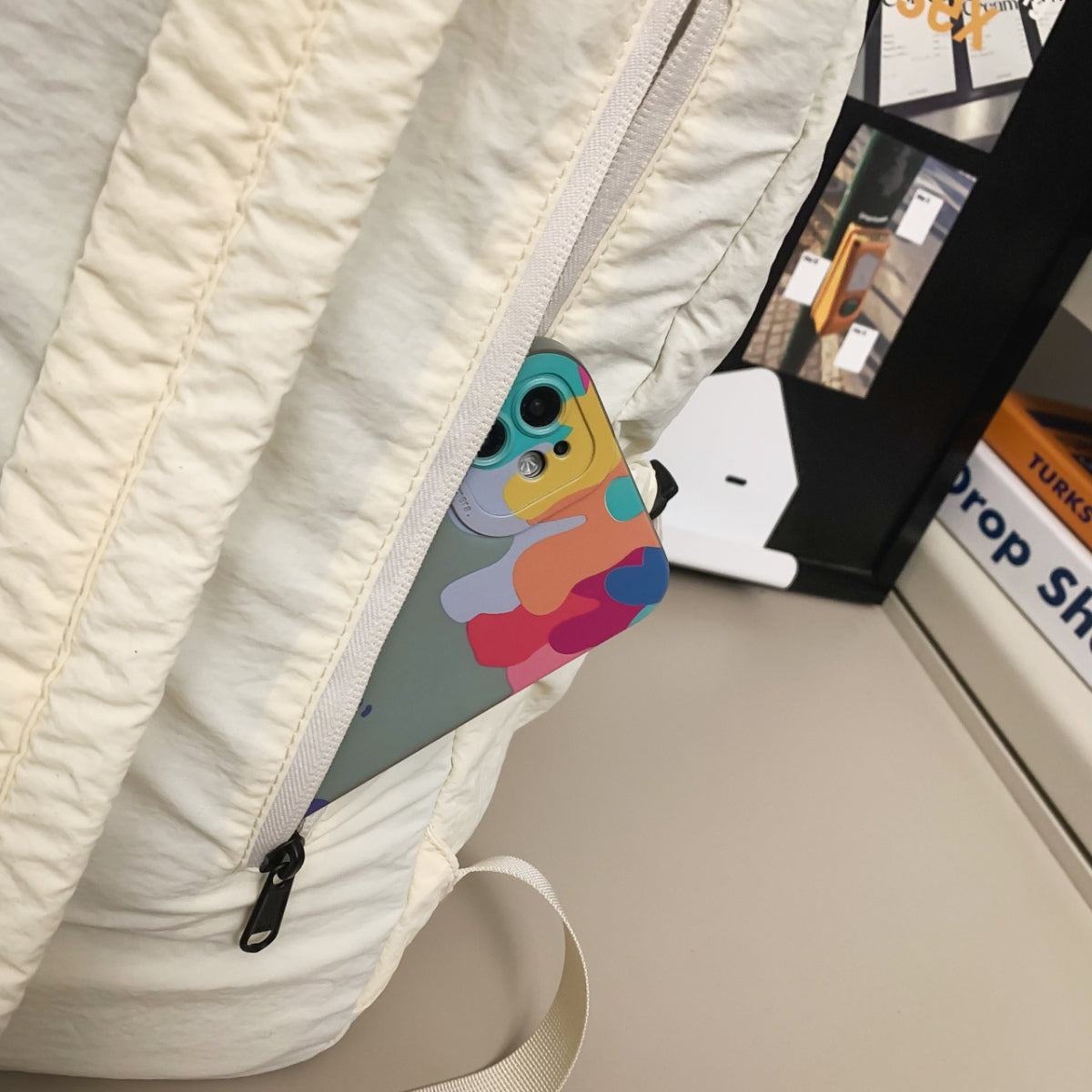 Drawstring Nylon Backpack Bag 