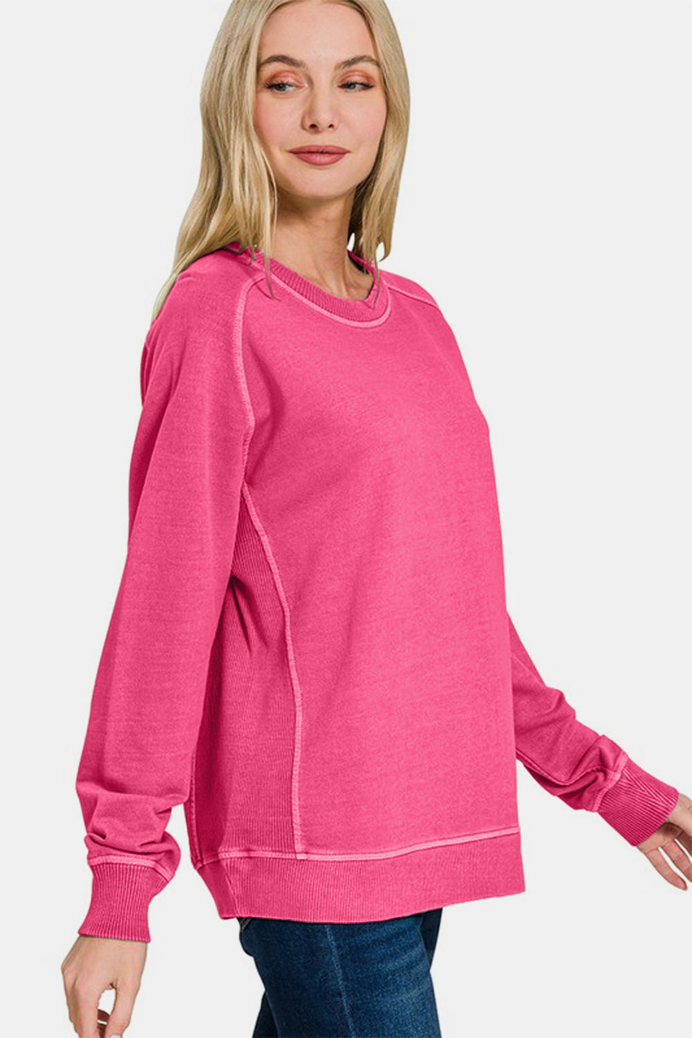 Zenana Full Size Pigment Dyed French Terry Sweatshirt 