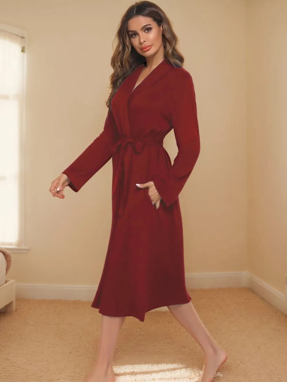 Tied Lounge Nightgown with Pockets Lingerie & Nightwear