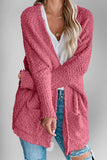 Double Take Pocketed Open Front Long Sleeve Cardigan 
