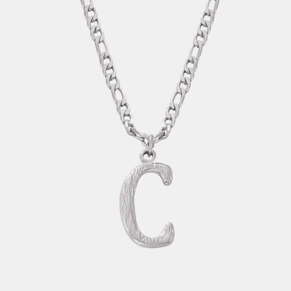 Titanium Steel Letter Pendant Necklace 