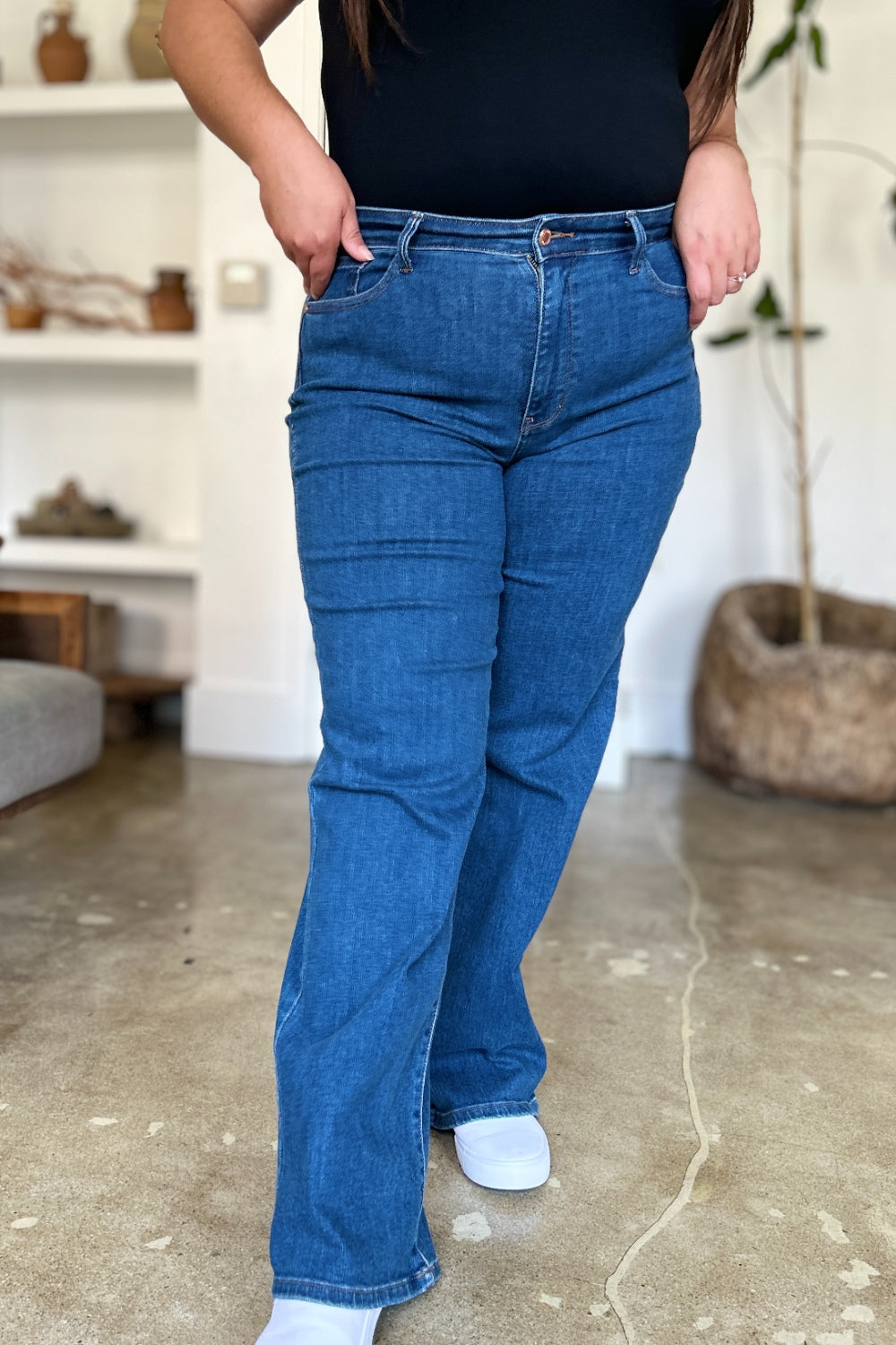 Judy Blue Full Size High Rise Straight Jeans 
