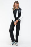 Love Me Now PU Leather Contrast Snap Down Bomber Jacket 