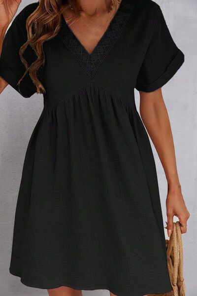 V-Neck Short Sleeve Dress Dresses
