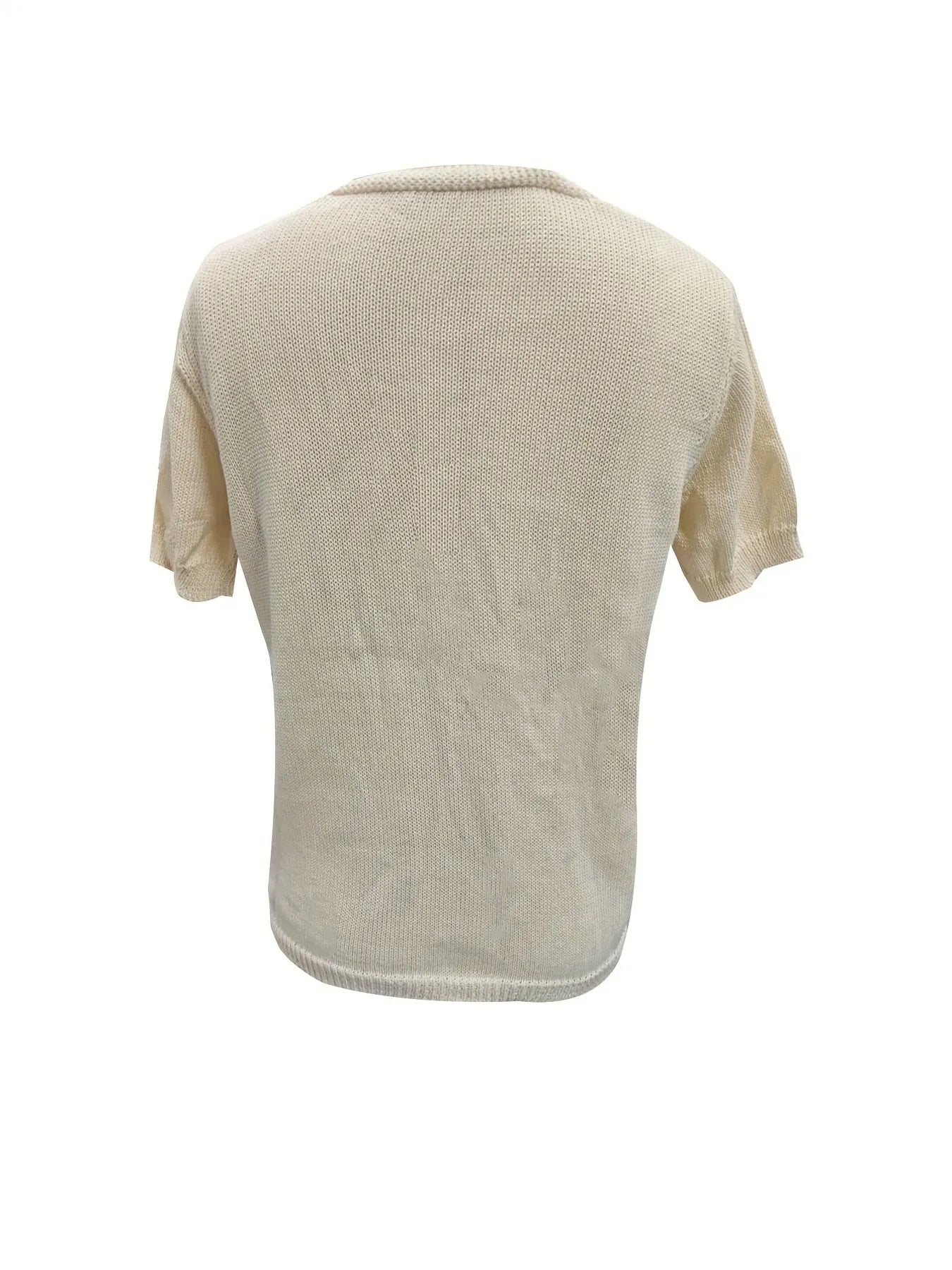 Embroidered Floral V-Neck Sweater 