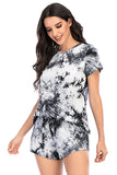 Tie-Dye Round Neck Short Sleeve Top and Shorts Lounge Set Lingerie & Nightwear