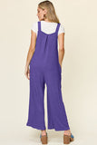 Double Take Full Size Texture Sleeveless Wide Leg Overall 