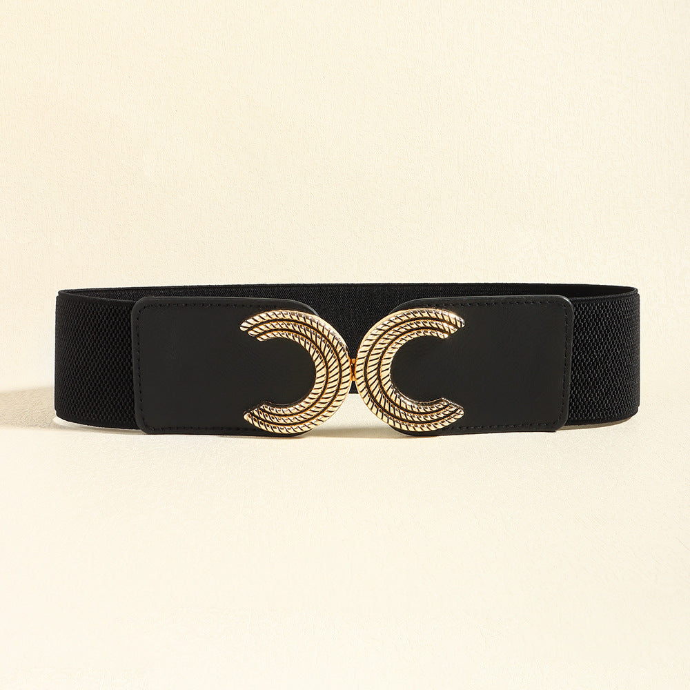 Double C Buckle Elastic Belt 