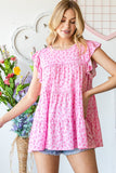 Heimish Full Size Floral Ruffled Tiered Top 