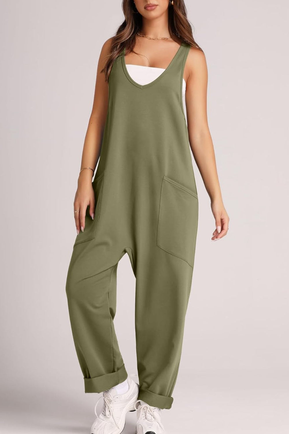 Lovelet Wide Strap Jumpsuit with Pockets 