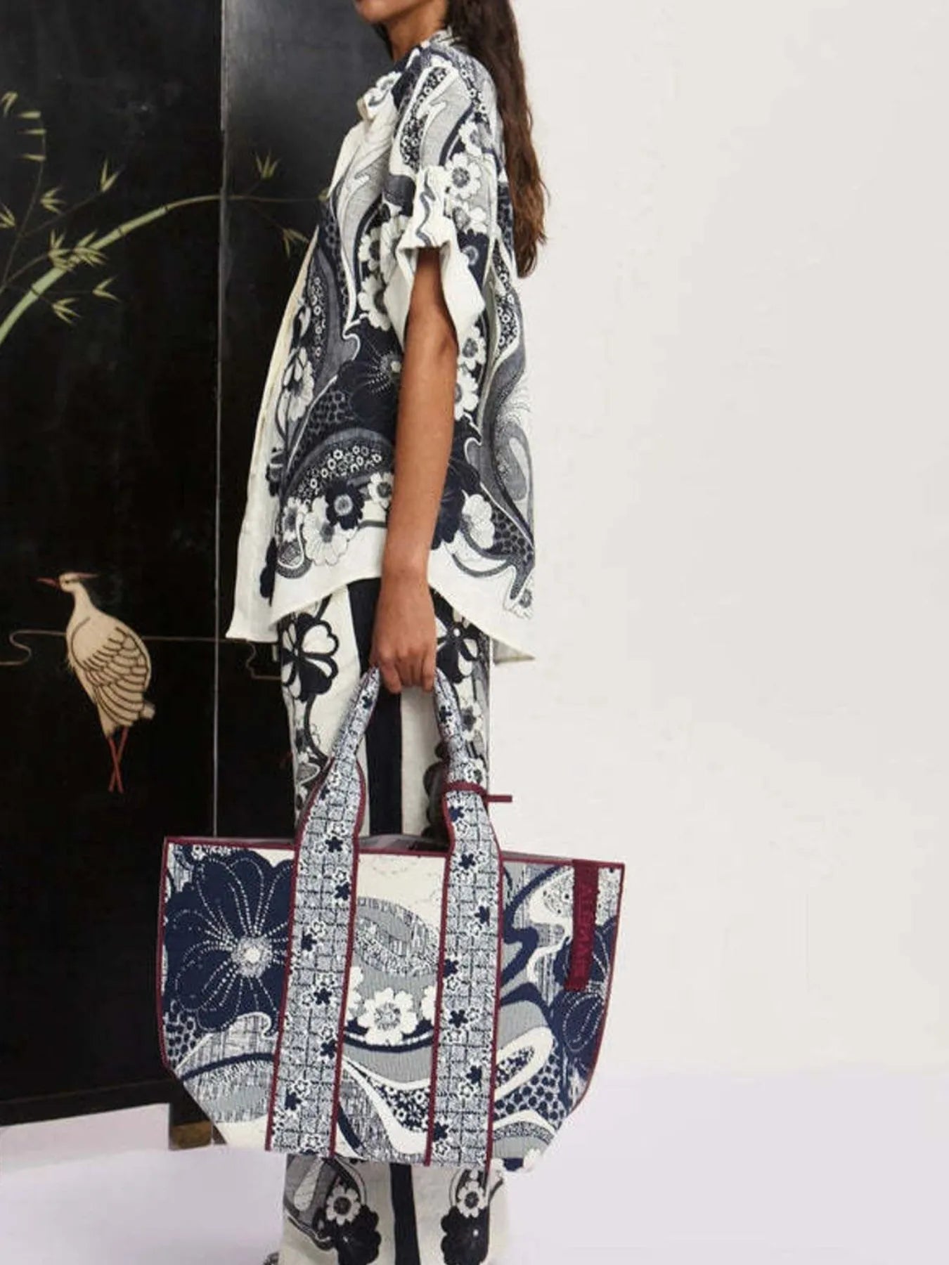 Printed Button Up Shirt and Pants Set Two Piece Dresses