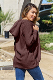 Full Size Teddy Hooded Jacket with Pockets 
