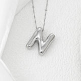 Copper Bubble Letter Pendant Necklace 