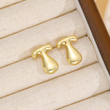 18K Gold-Plated Bubble Letter Stud Earrings 
