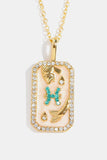 Rhinestone Constellation Pendant Copper Necklace 