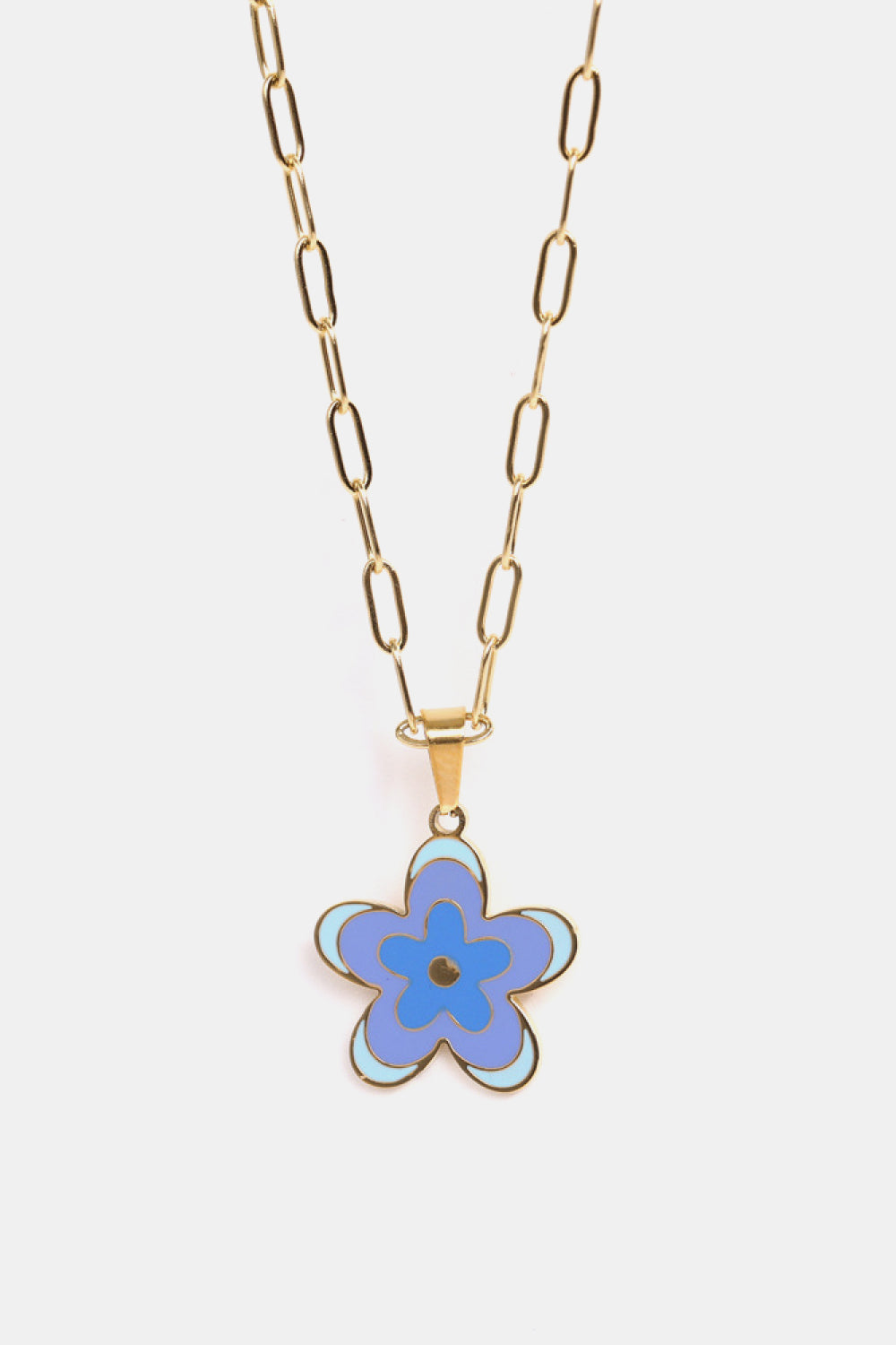 Flower Pendant Stainless Steel Necklace 