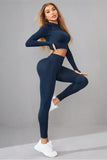 Mock Neck Long Sleeve Top and Pants Active Set 