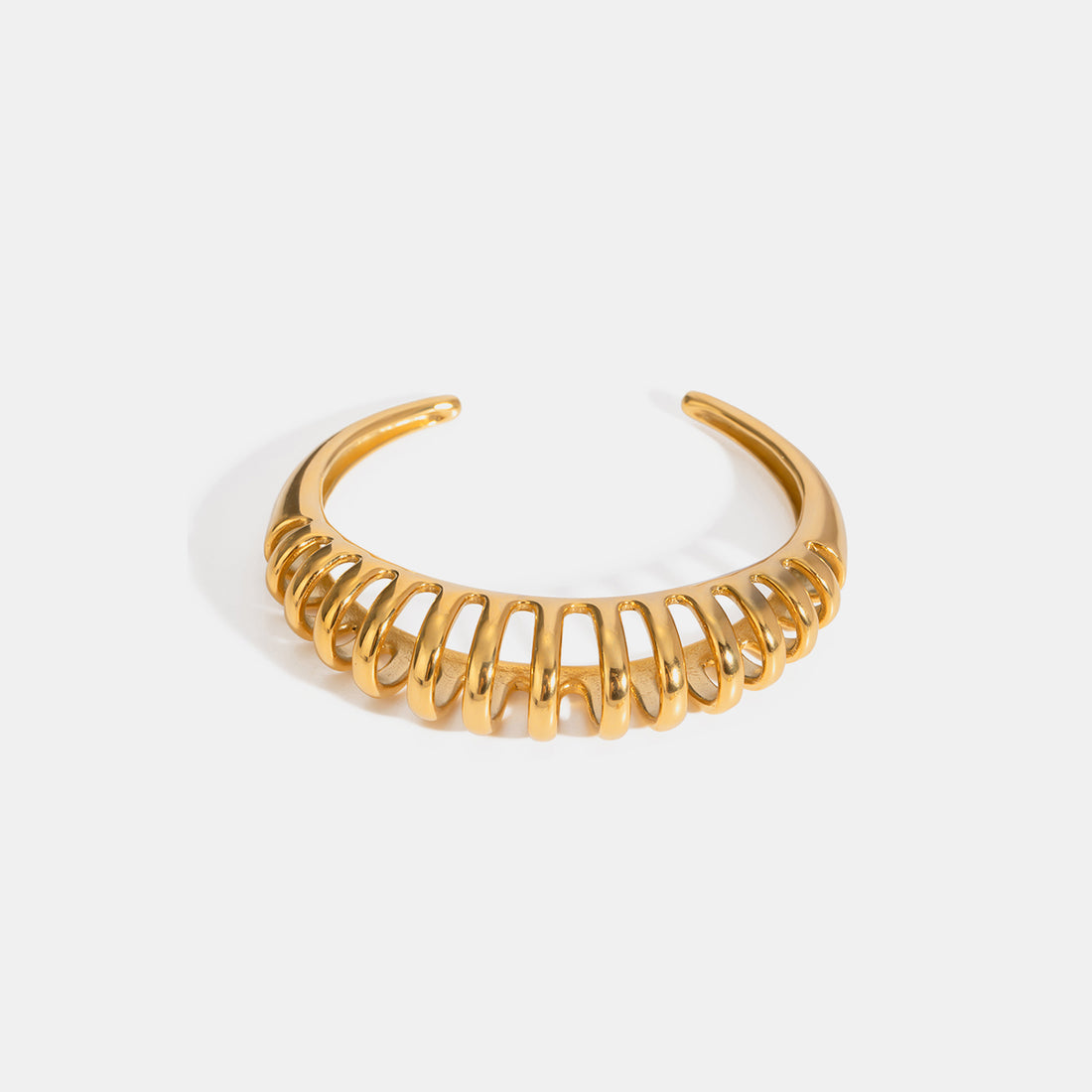 18K Gold-Plated Stainless Steel Cutout Bracelet 