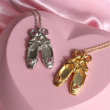 Copper Ballet Shoe Pendant Necklace 