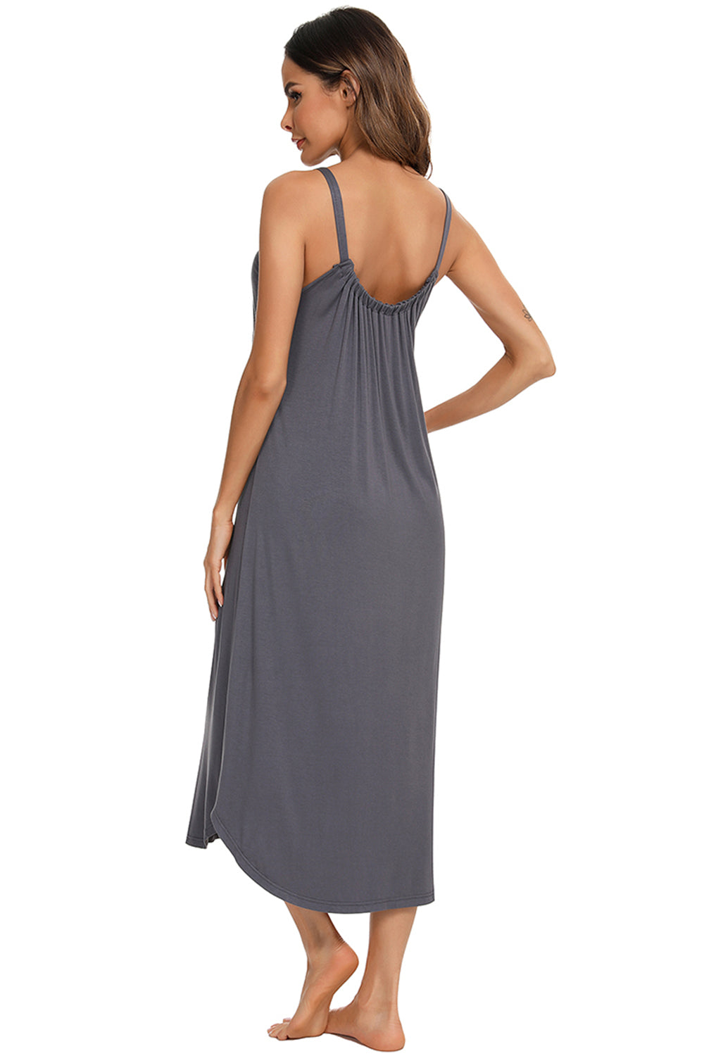 V-Neck Midi Lounge Dress 