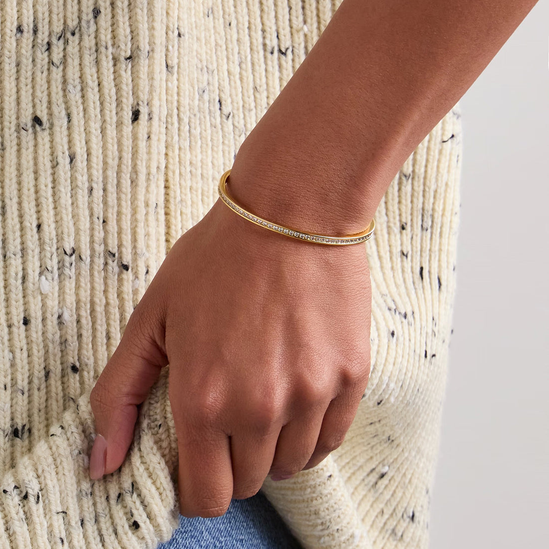 Stainless Steel Inlaid Zircon Bracelet 