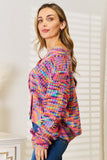 Angel Wings Woven Right V-Neck Long Sleeve Cardigan 