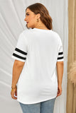 Plus Size Striped V-Neck Tee Shirt 
