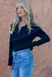 And The Why Full Size Johnny Collar Long Sleeve Ribbed Bodysuit 