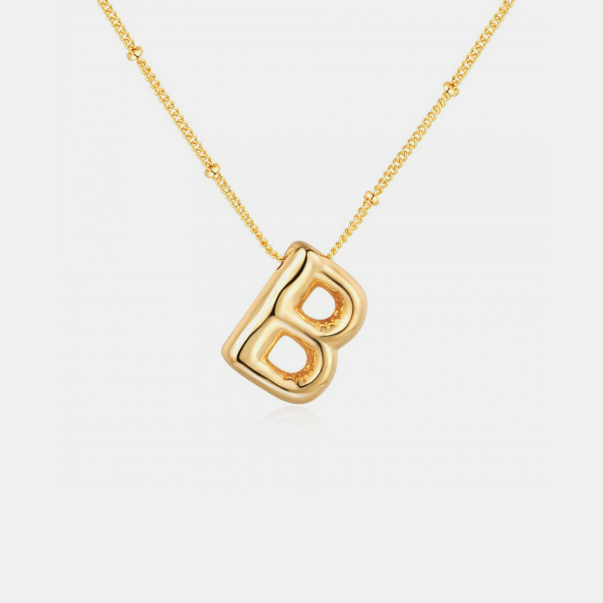 Gold-Plated Bubble Initial Necklace 