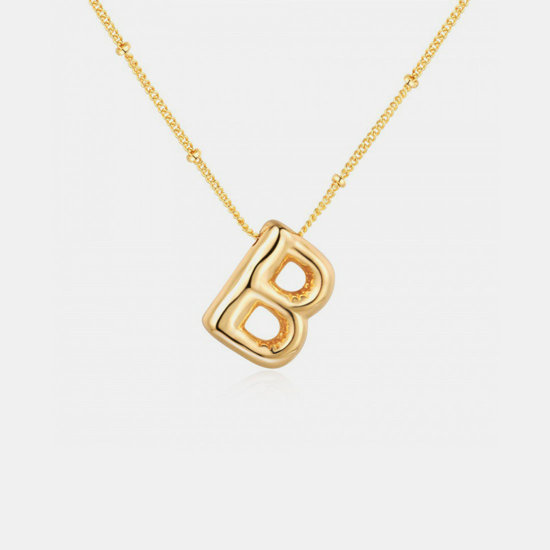 Gold-Plated Bubble Initial Necklace 