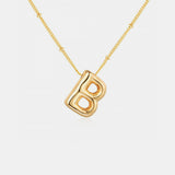 Gold-Plated Bubble Initial Necklace 