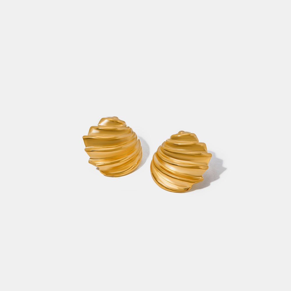Stainless Steel Shell Shape Stud Earrings 