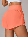 Pocketed High Waist Active Shorts 