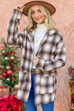 And The Why Plaid Open Front Hooded Shacket 