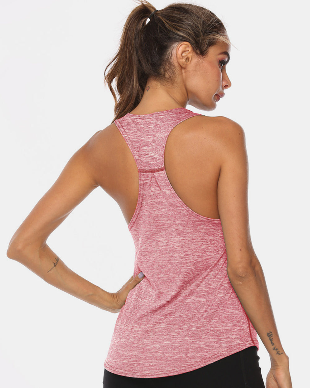 Full Size Scoop Neck Wide Strap Active Tank 