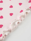 Heart Print Top and Shorts Loungewear Set Lingerie & Nightwear