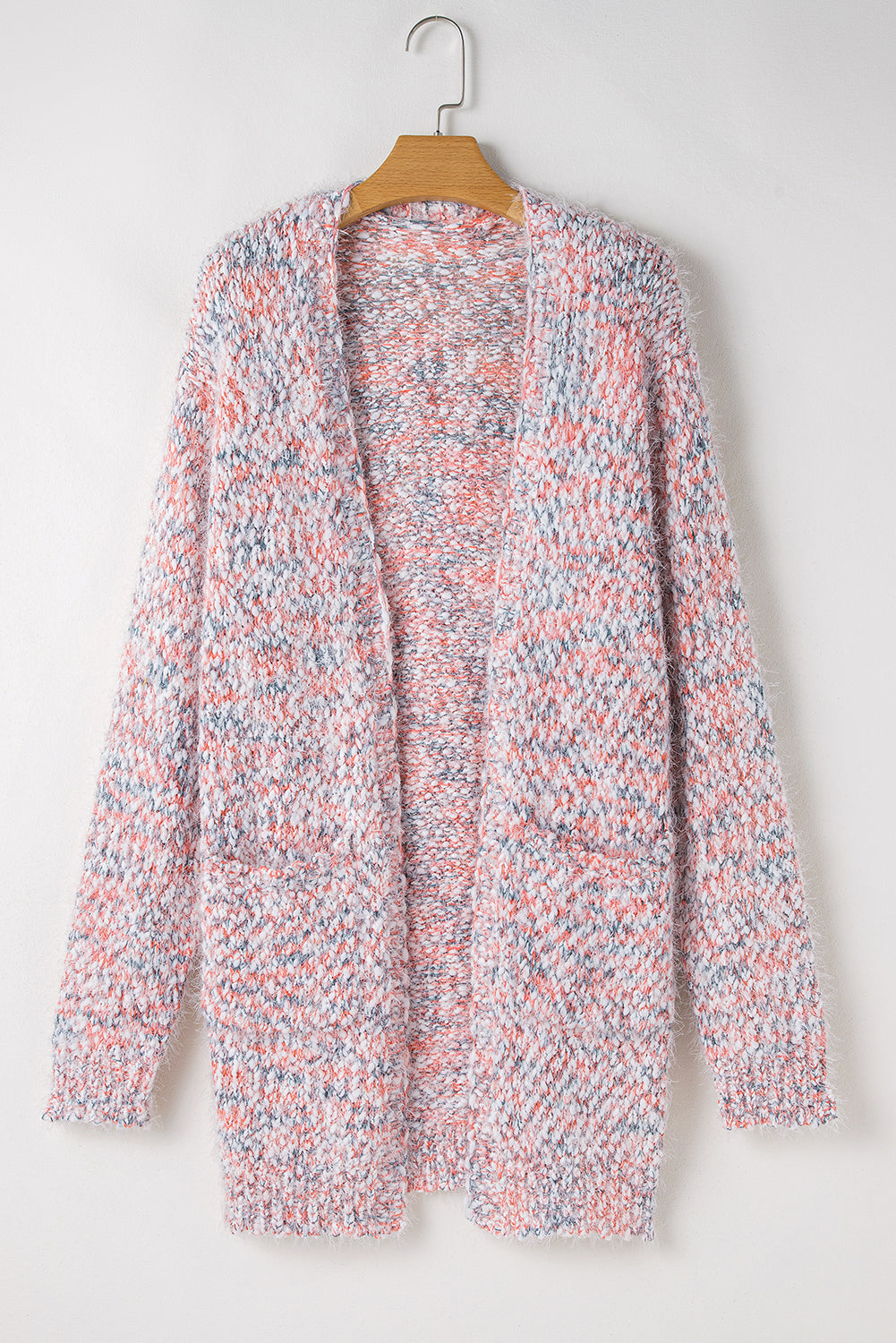 Pink Multicolor Confetti Open Front Knit Cardigan Sweaters & Cardigans/Cardigans