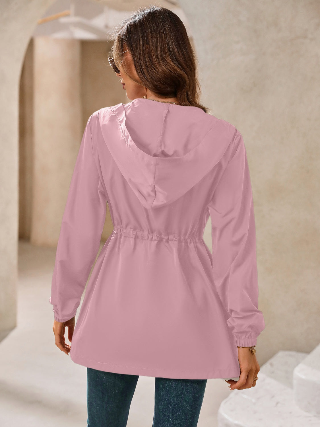 Ivy Lane Outdoor Waterproof Long Sleeve Hooded Windbreaker 