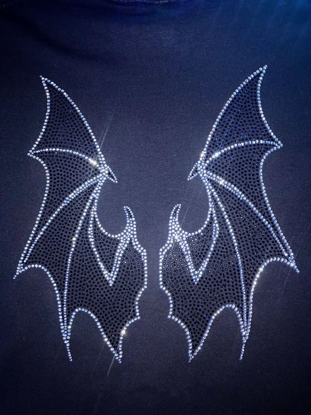 Men's Rhinestone Bat Zip Up Hoodie 