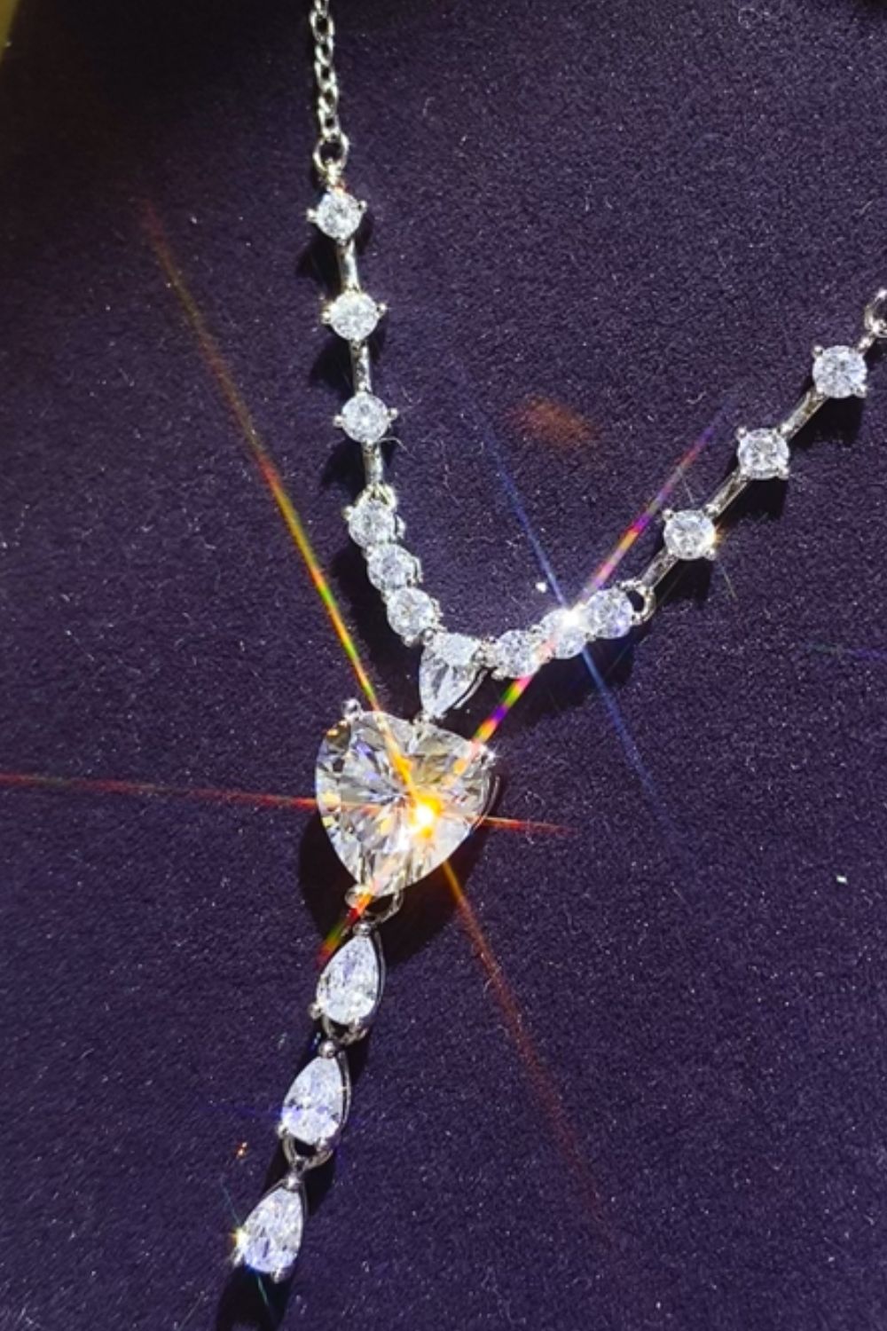 3 Carat Moissanite 925 Sterling Silver Drop Necklace 