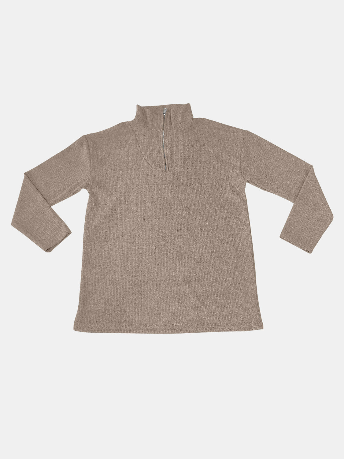Full Size Quarter Zip Long Sleeve Top 