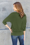 Basic Bae Full Size Round Neck Batwing Sleeve Top 