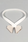 Rhinestone Heart Buckle Elastic Belt 