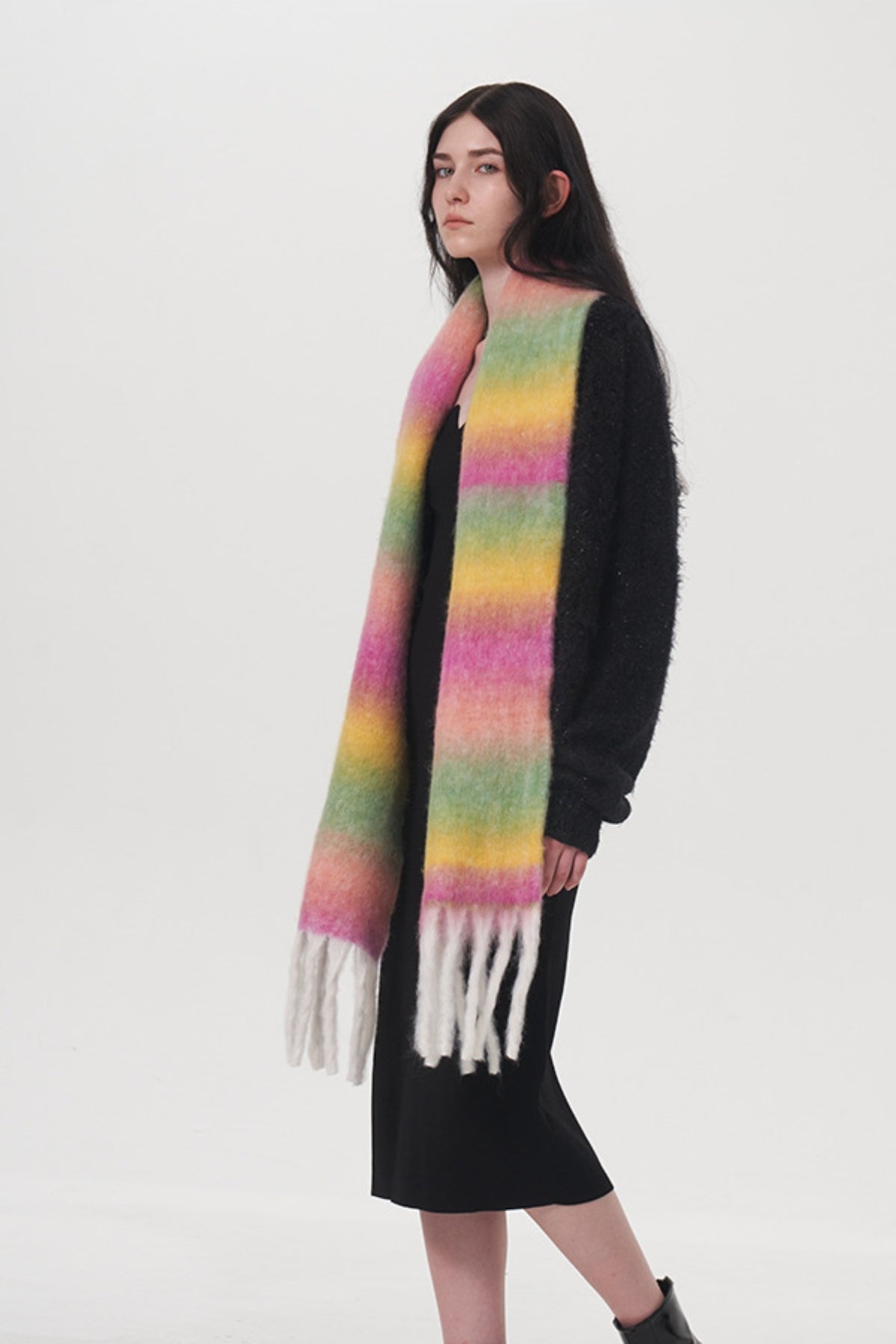 Fringe Gradient Thermal Scarf 