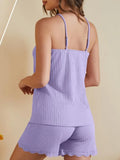 Ribbed Scoop Neck Top and Shorts Lounge Set Lingerie & Nightwear